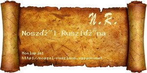 Noszál Ruszlána névjegykártya